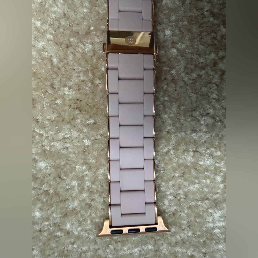 Michele Apple Watch Rose-goldtone Stainless Steel and Silicone Bracelet Strap - Picture 3 of 6